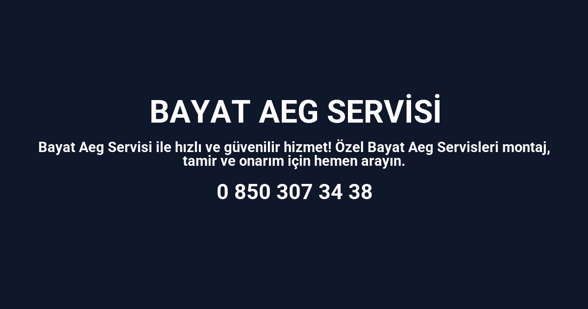 Bayat Aeg Servisi